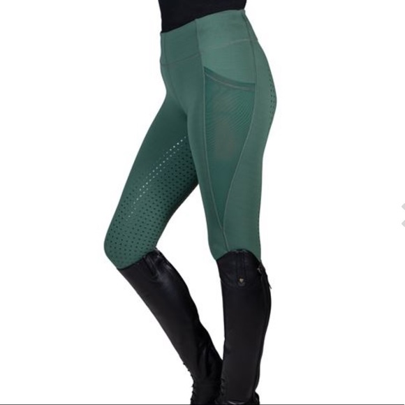 Tuffrider duck green ladies Minerva breeches full seat - Picture 1 of 4